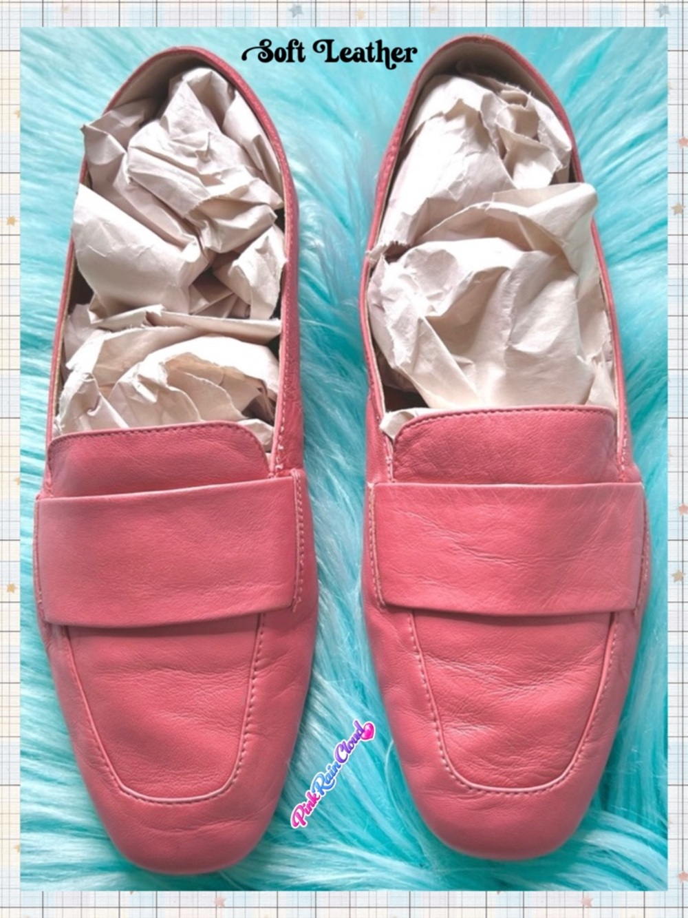 Enzo Angiolini Pink Soft LEATHER Lightweight Vintage Slip On Flats Women's 6